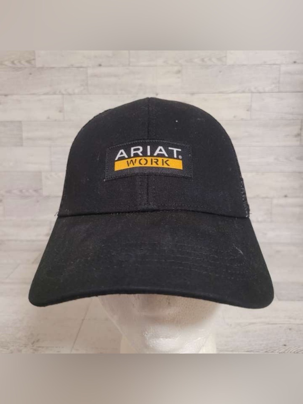 Men’s Ariat Black Baseball Trucker Mesh Adjustable Cap Work Patch Hat